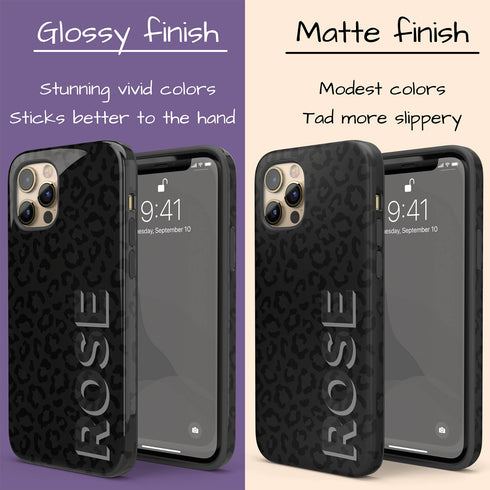 3D Custom Name Dark Leopard iPhone Case
